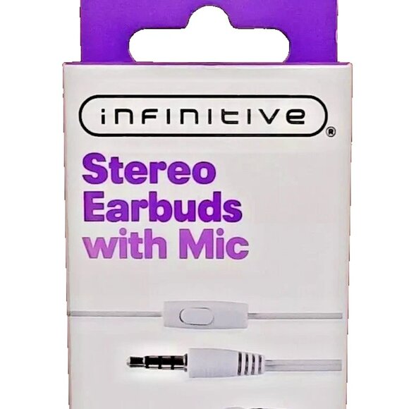 INFINITIVE Stereo Earbuds With In-Line Microphone Compatible w/ 3.5mm aux jacks - Picture 3 of 10
